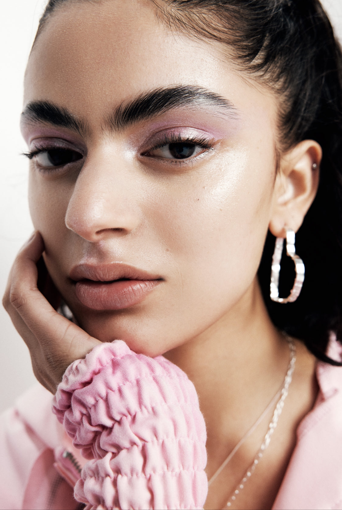 Milk Bottle Heart Hoops - Silver