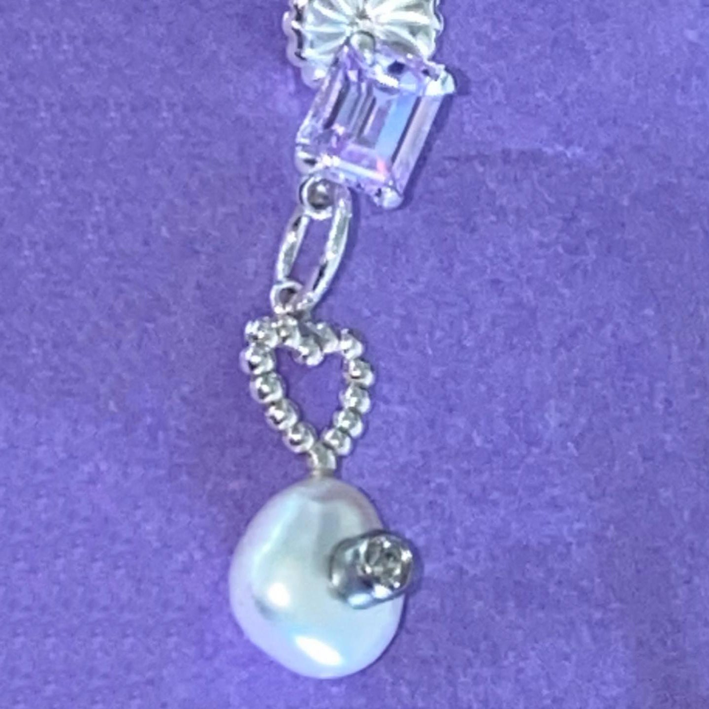 Polly Pearl Earring - Purple