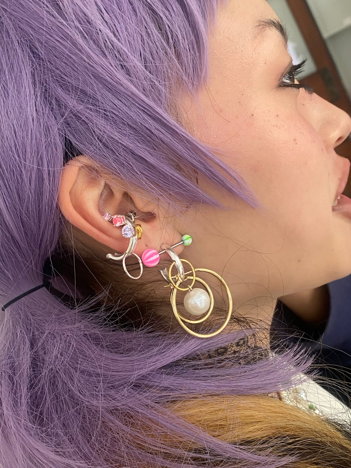 Earring Earring 4 Ball & Hoops - Gold Plated