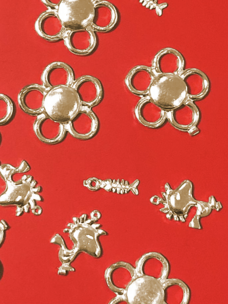 Fish Bone Pendant - Gold