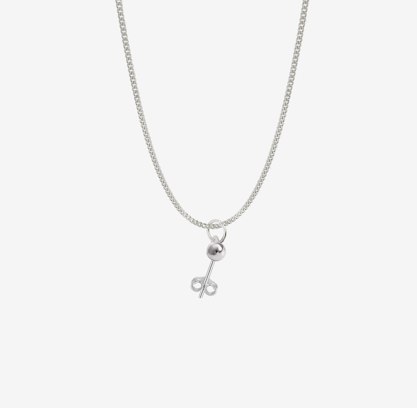 Stud Earring Pendant - Silver