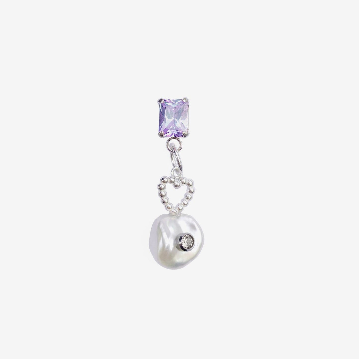 Polly Pearl Earring - Purple - Wholesale