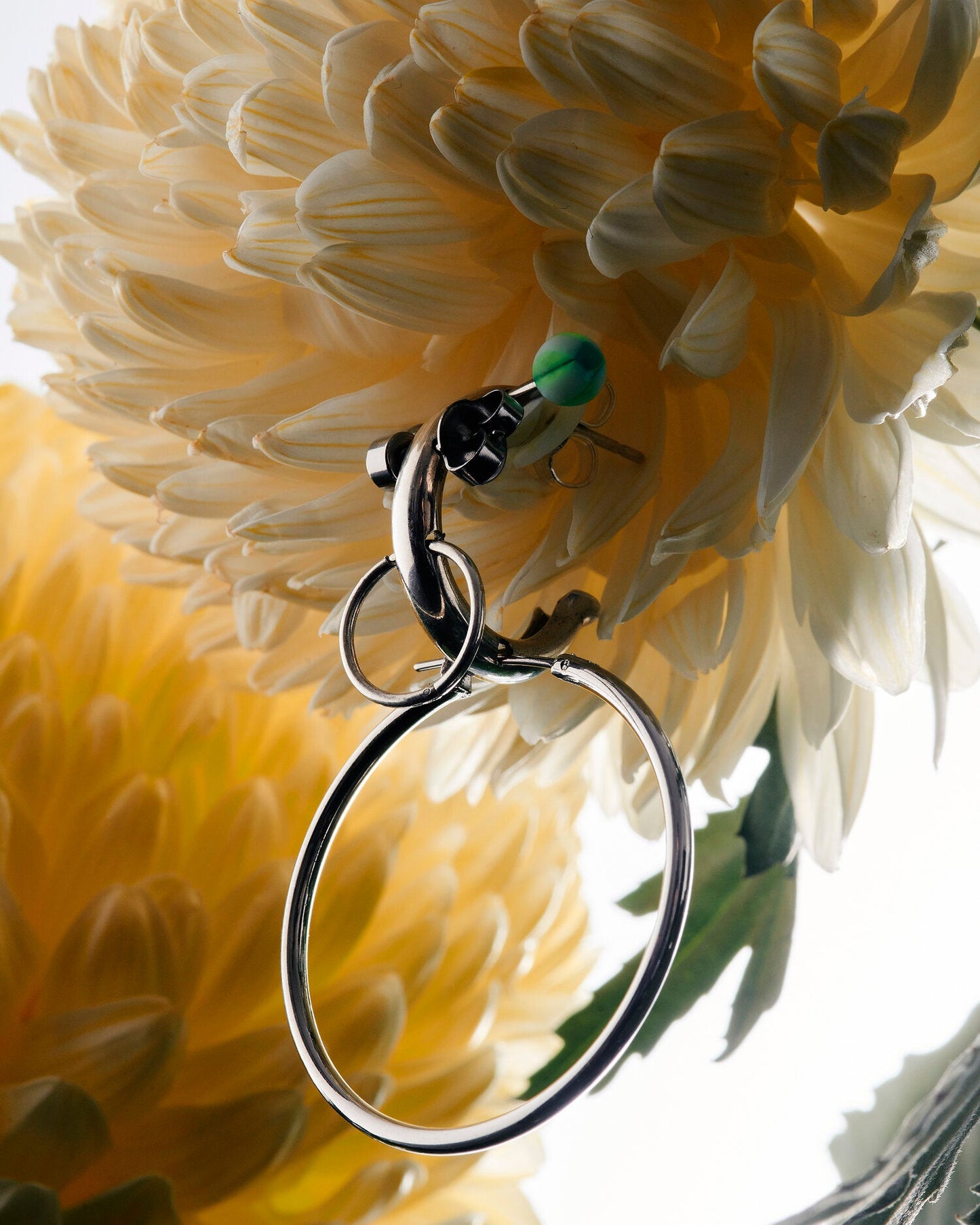 Earring Earring 4 Ball & Hoops - Silver - Wholesale