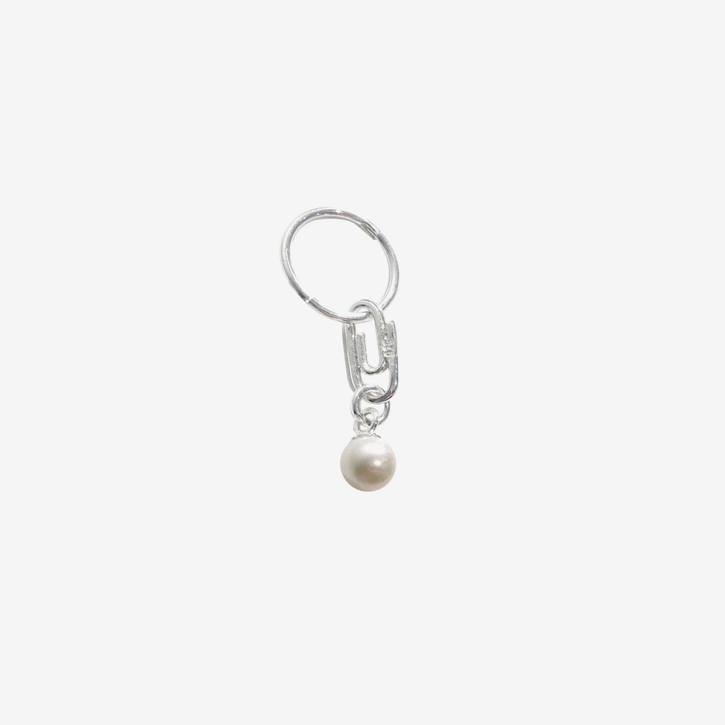 Paperclip Pearl Sleeper - Silver - Wholesale